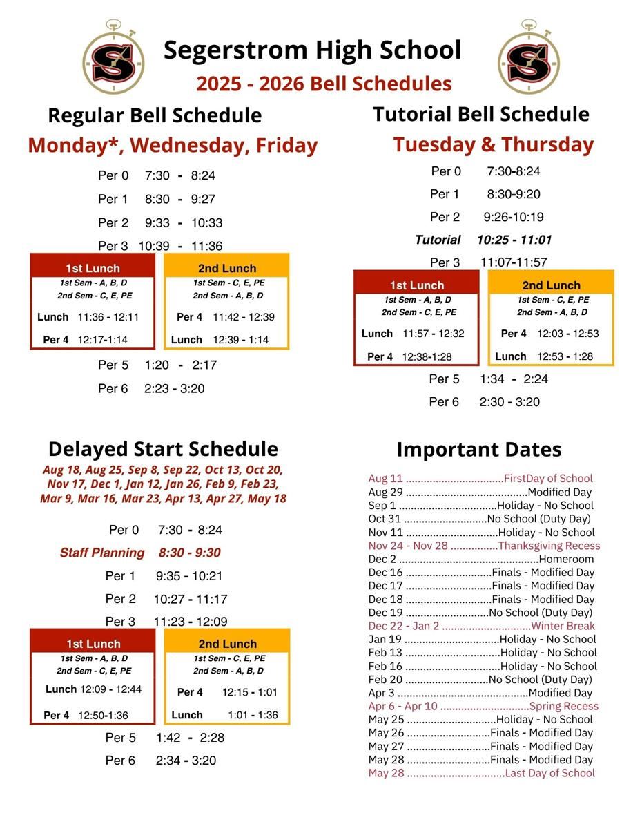  2025-2026 Bell Schedule 